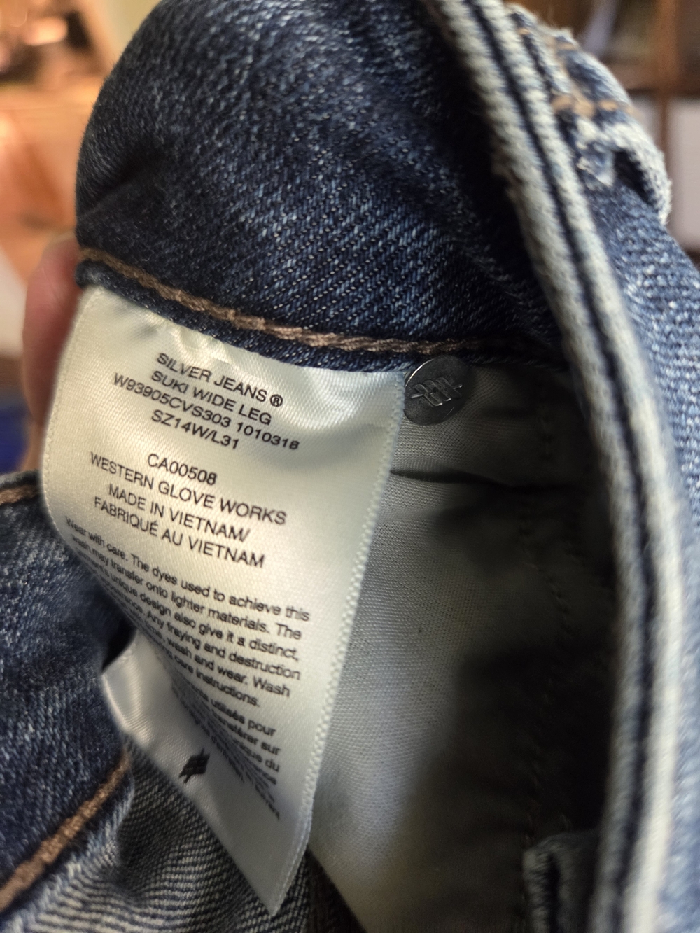 Silver Jeans Suki Wide Leg Jeans - Dark Denim Blue...sz 14 Ladies 31L